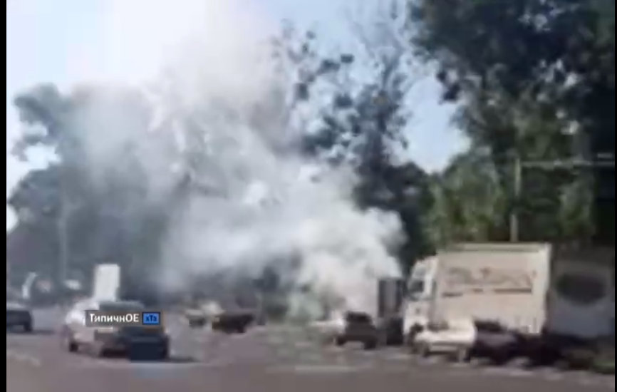 ДТП Харьков: На дороге в Харькове загорелся грузовик
